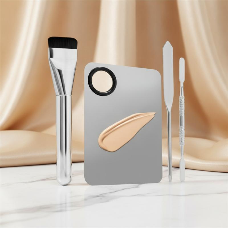NEW 4Pcs Stainless Steel Makeu - Beauty Makeup Eyeshadow Palette recension och pris