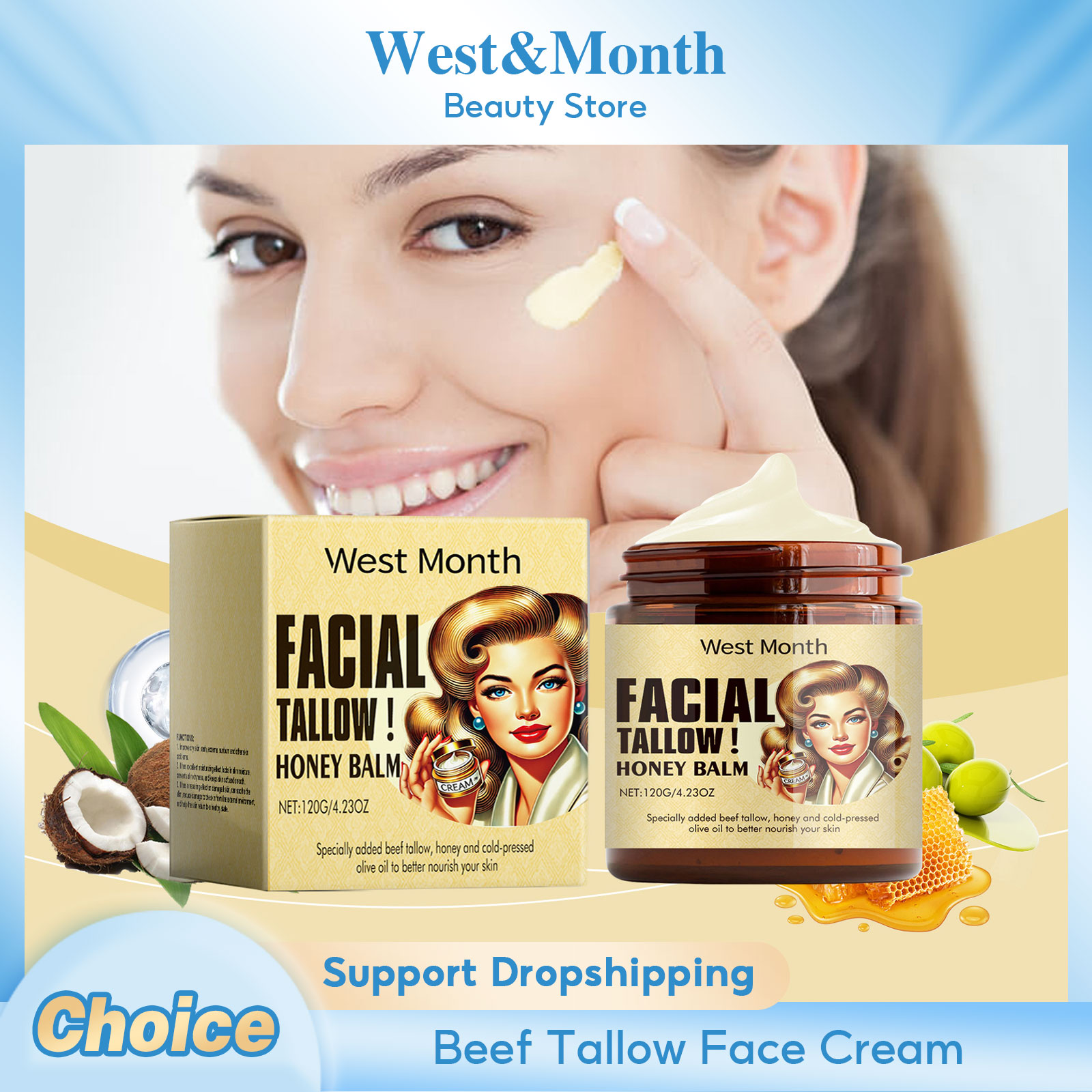 Beef Tallow Face Cream Anti-Wr - Beauty Glazed Makeup recension och pris