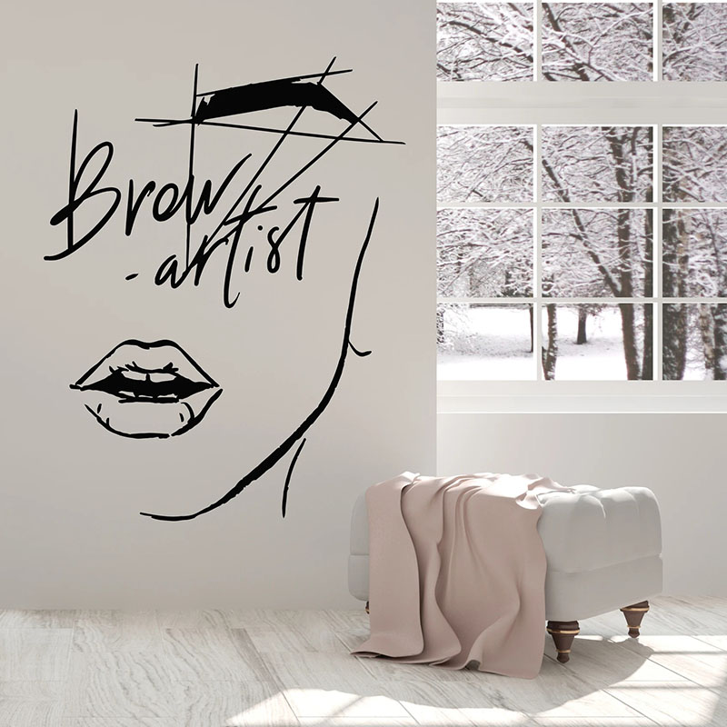 Abstract Girl Face Wall Decal  - Beauty Makeup Artist recension och pris