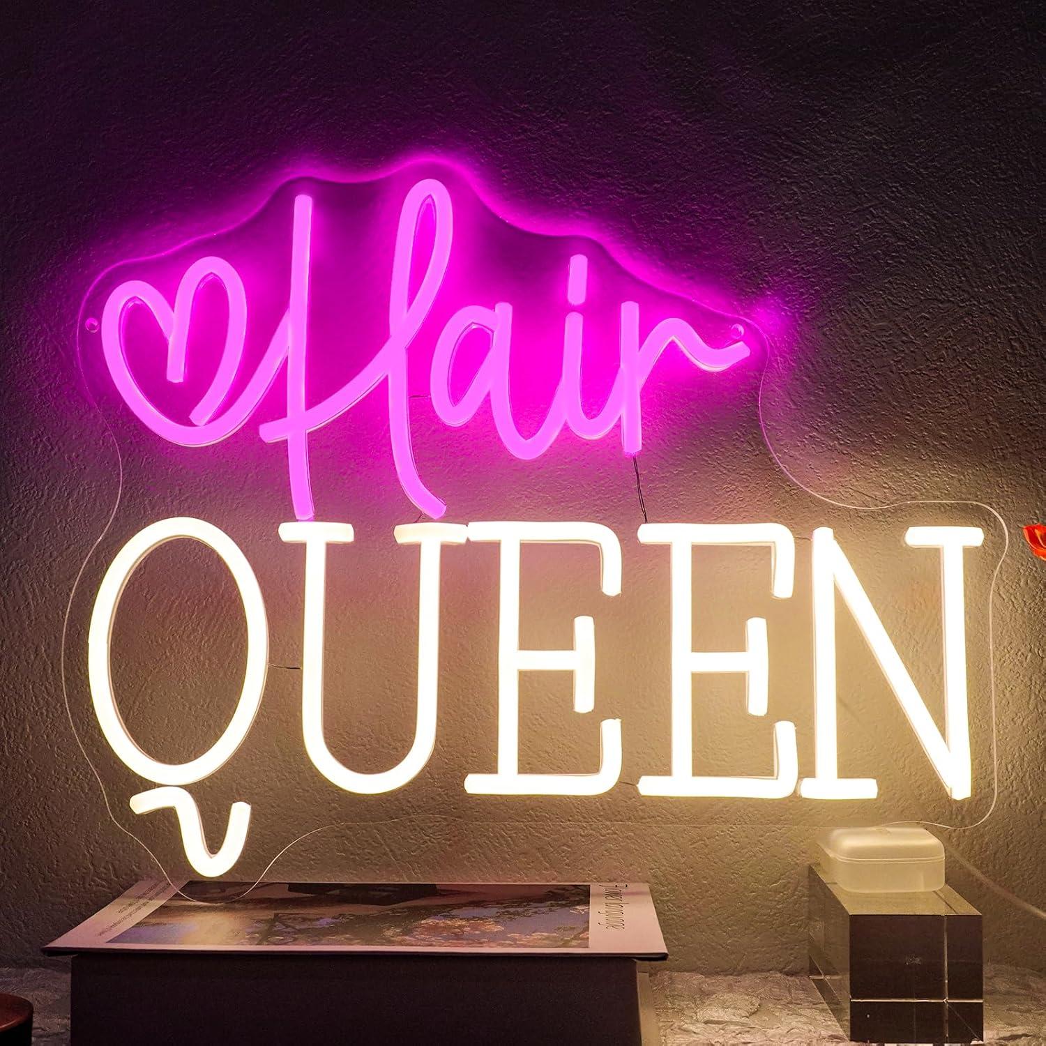 Hair Queen Neon Sign Dimmable  - Beauty And Makeup Studio recension och pris