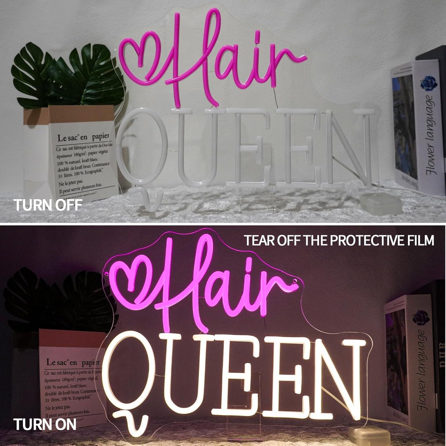 Hair Queen Neon Sign Dimmable  - Beauty And Makeup Studio recension och pris
