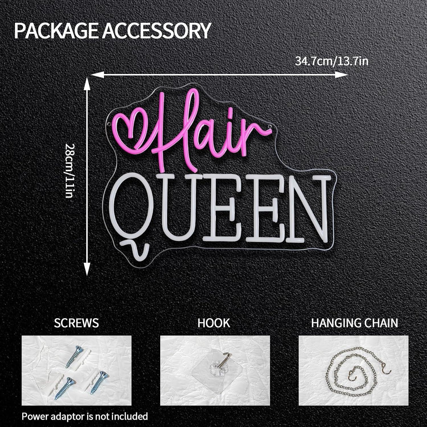 Hair Queen Neon Sign Dimmable  - Beauty And Makeup Studio recension och pris