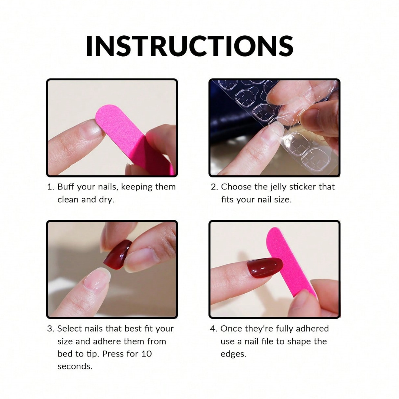 10 Hand Pressed Square Nails,  - Beauty Glazed Makeup recension och pris