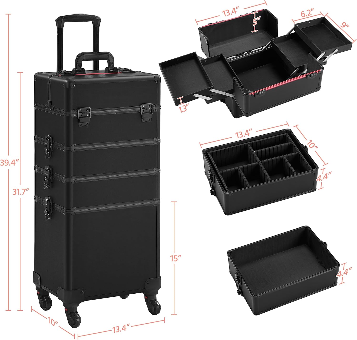 Rolling Makeup Train Case, Cos - Beauty Makeup Organizer recension och pris