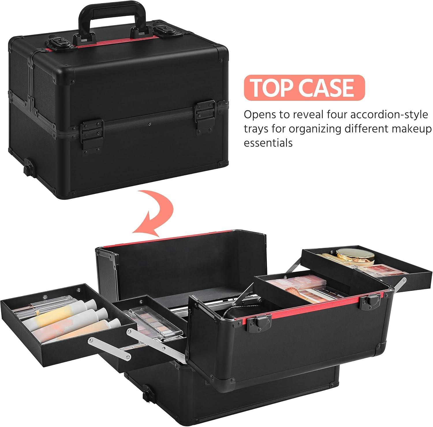 Rolling Makeup Train Case, Cos - Beauty Makeup Organizer recension och pris