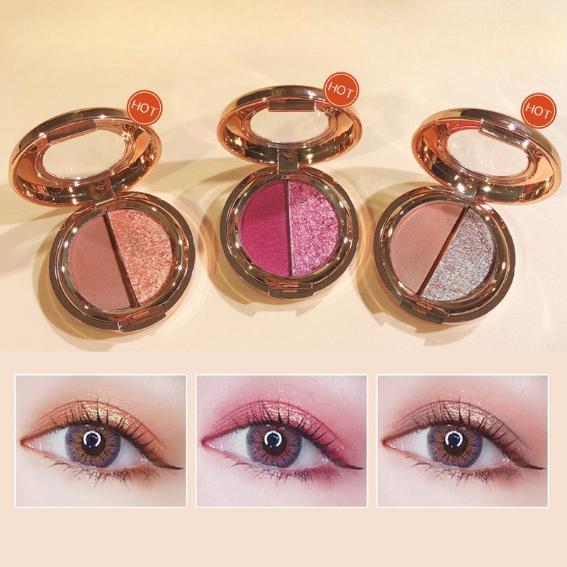 2 Colors Eyeshadow Glitter Pea - Beauty Makeup Eyeshadow Palette recension och pris