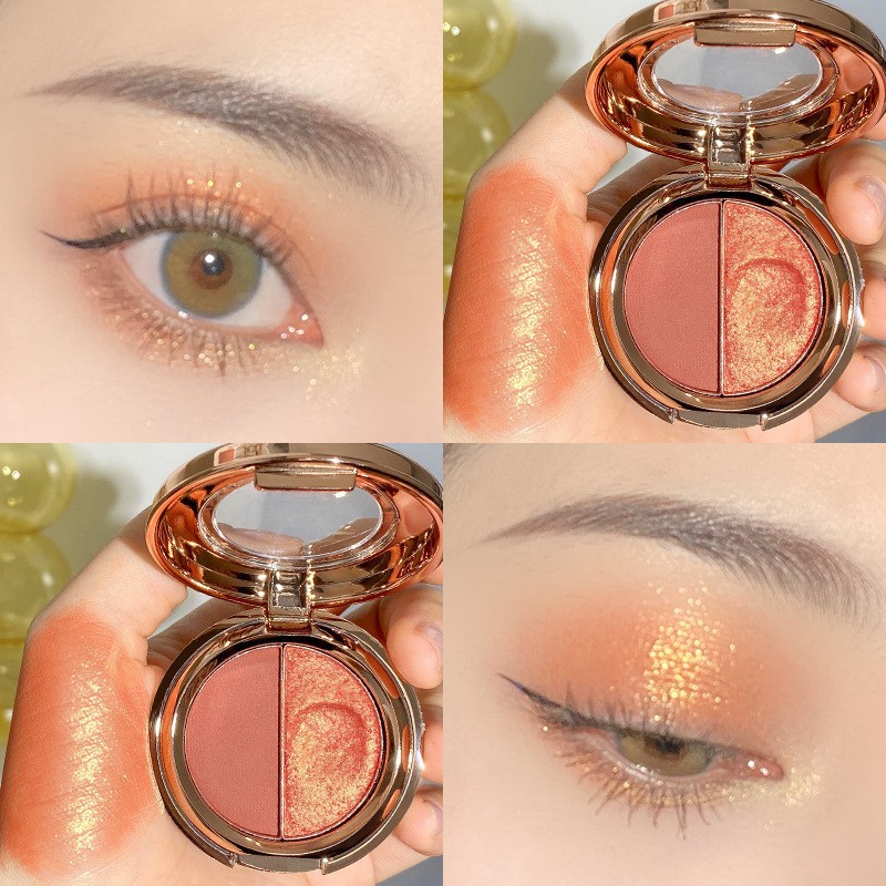 2 Colors Eyeshadow Glitter Pea - Beauty Makeup Eyeshadow Palette recension och pris